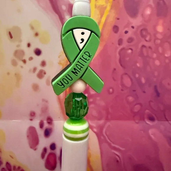 Beaded Mental Health Awareness Pen - Picture 2 of 2